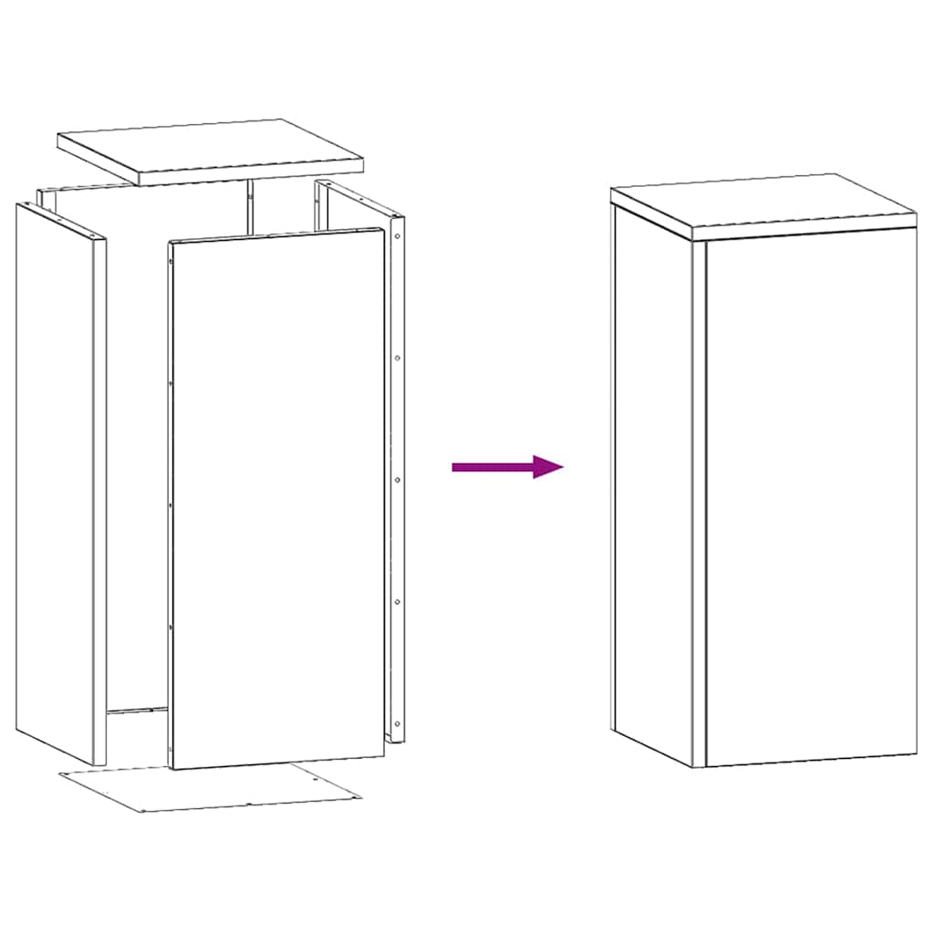 Pflanzenständer 2 pcs Rostig 24 x 24 x 55 cm