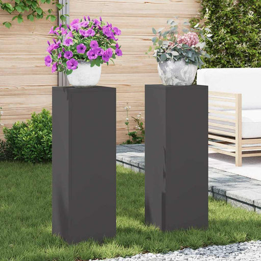 Pflanzenständer 2 pcs Schwarz 24 x 24 x 75 cm Stahl