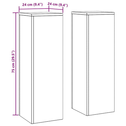 Pflanzenständer 2 pcs Schwarz 24 x 24 x 75 cm Stahl