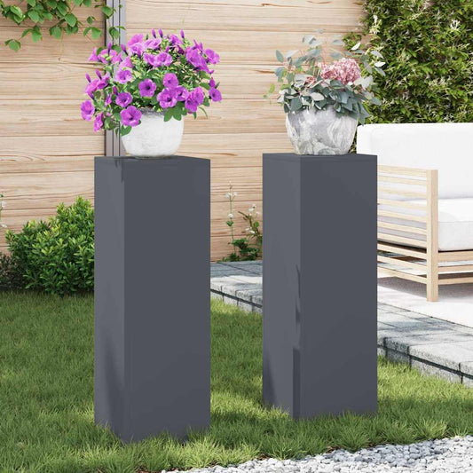 Pflanzenständer 2 pcs Anthrazit 24 x 24 x 75 cm Stahl