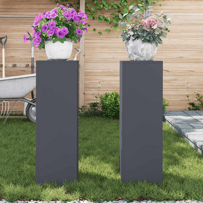 Pflanzenständer 2 pcs Anthrazit 24 x 24 x 75 cm Stahl