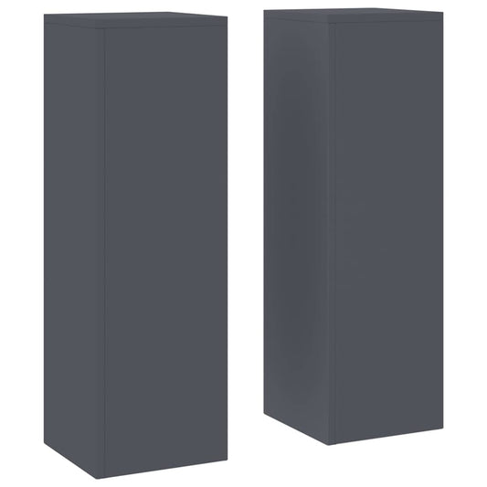 Pflanzenständer 2 pcs Anthrazit 24 x 24 x 75 cm Stahl