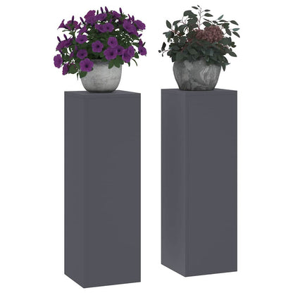 Pflanzenständer 2 pcs Anthrazit 24 x 24 x 75 cm Stahl