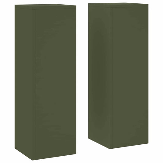 Pflanzenständer 2 pcs Olivgrün 24 x 24 x 75 cm Stahl