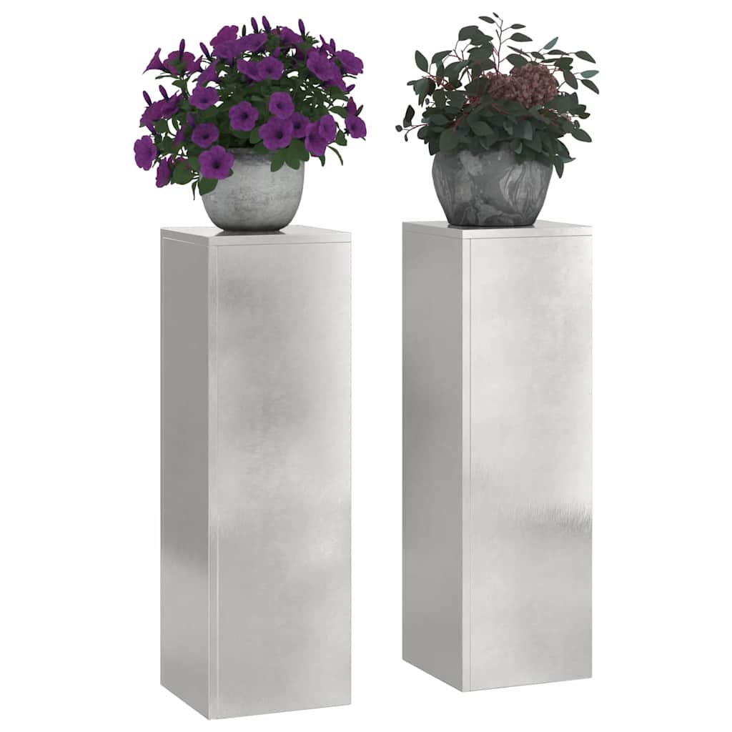 Pflanzenständer 2 pcs Silber 24 x 24 x 75 cm Edelstahl