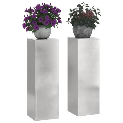 Pflanzenständer 2 pcs Silber 24 x 24 x 75 cm Edelstahl