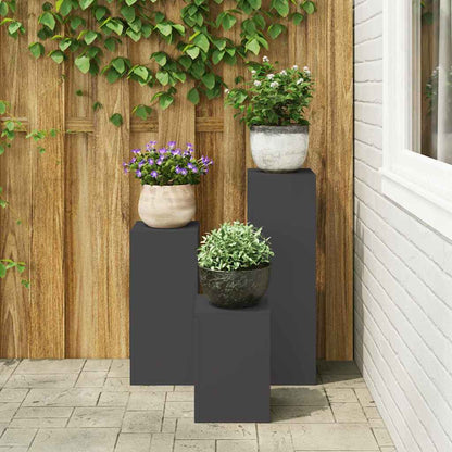 Pflanzenständer 3 pcs Schwarz 24 x 24 x 75 cm Stahl