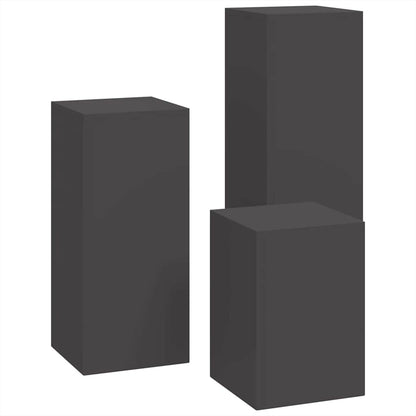 Pflanzenständer 3 pcs Schwarz 24 x 24 x 75 cm Stahl