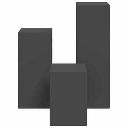 Pflanzenständer 3 pcs Schwarz 24 x 24 x 75 cm Stahl