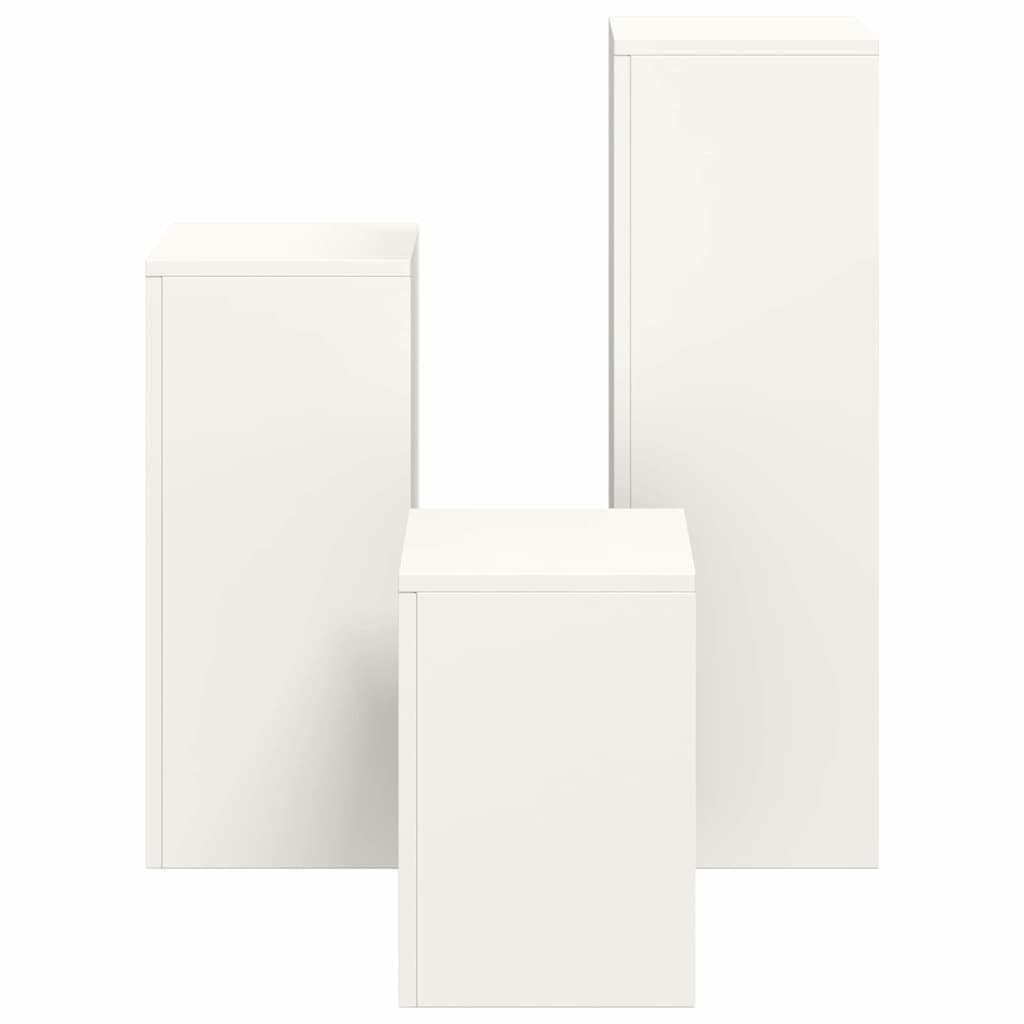 Pflanzenständer 3 pcs Weiß 24 x 24 x 75 cm Stahl
