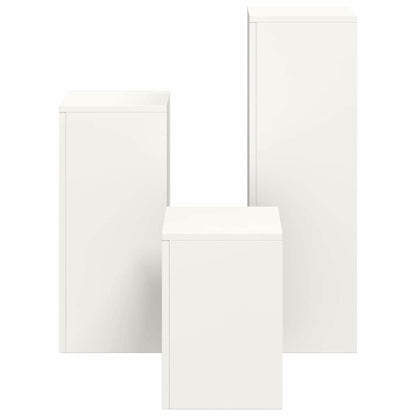 Pflanzenständer 3 pcs Weiß 24 x 24 x 75 cm Stahl