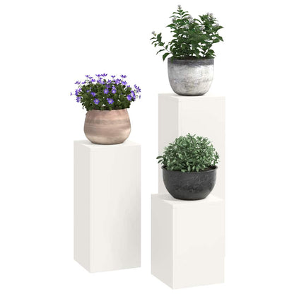 Pflanzenständer 3 pcs Weiß 24 x 24 x 75 cm Stahl