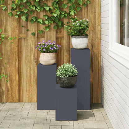 Pflanzenständer 3 pcs Anthrazit 24 x 24 x 75 cm Stahl