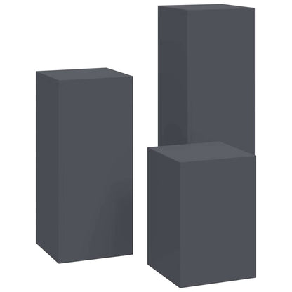 Pflanzenständer 3 pcs Anthrazit 24 x 24 x 75 cm Stahl