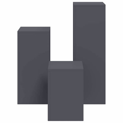 Pflanzenständer 3 pcs Anthrazit 24 x 24 x 75 cm Stahl