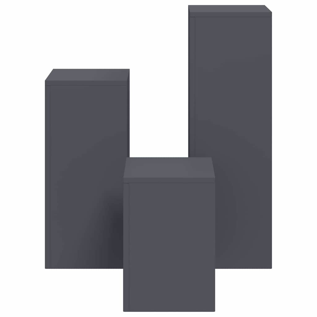 Pflanzenständer 3 pcs Anthrazit 24 x 24 x 75 cm Stahl