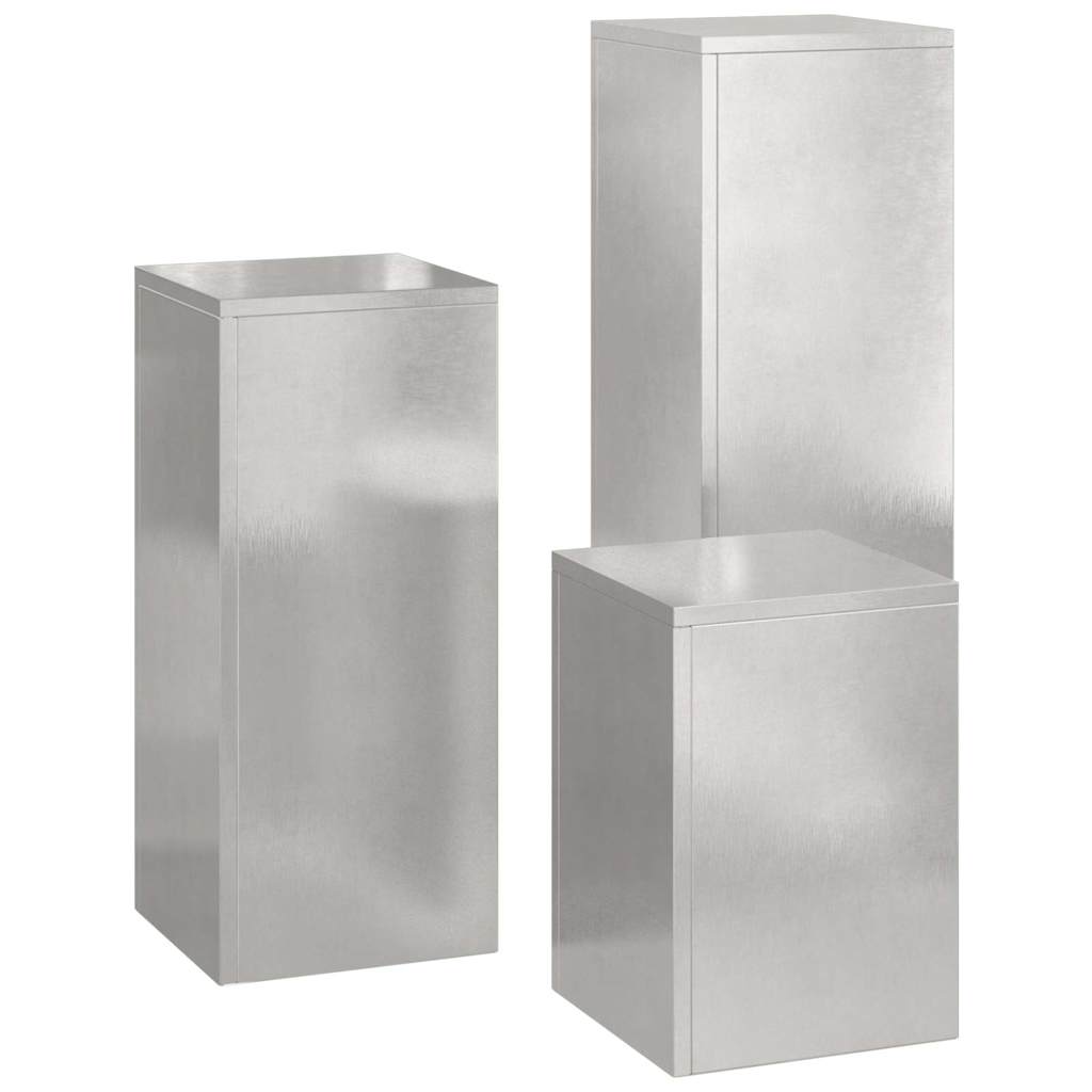 Pflanzenständer 3 pcs Silber 24 x 24 x 75 cm Edelstahl