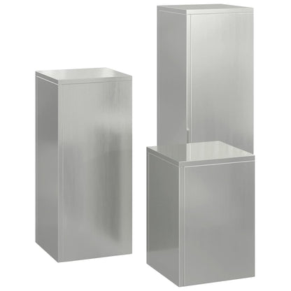 Pflanzenständer 3 pcs Silber 24 x 24 x 75 cm Verzinkter Stahl