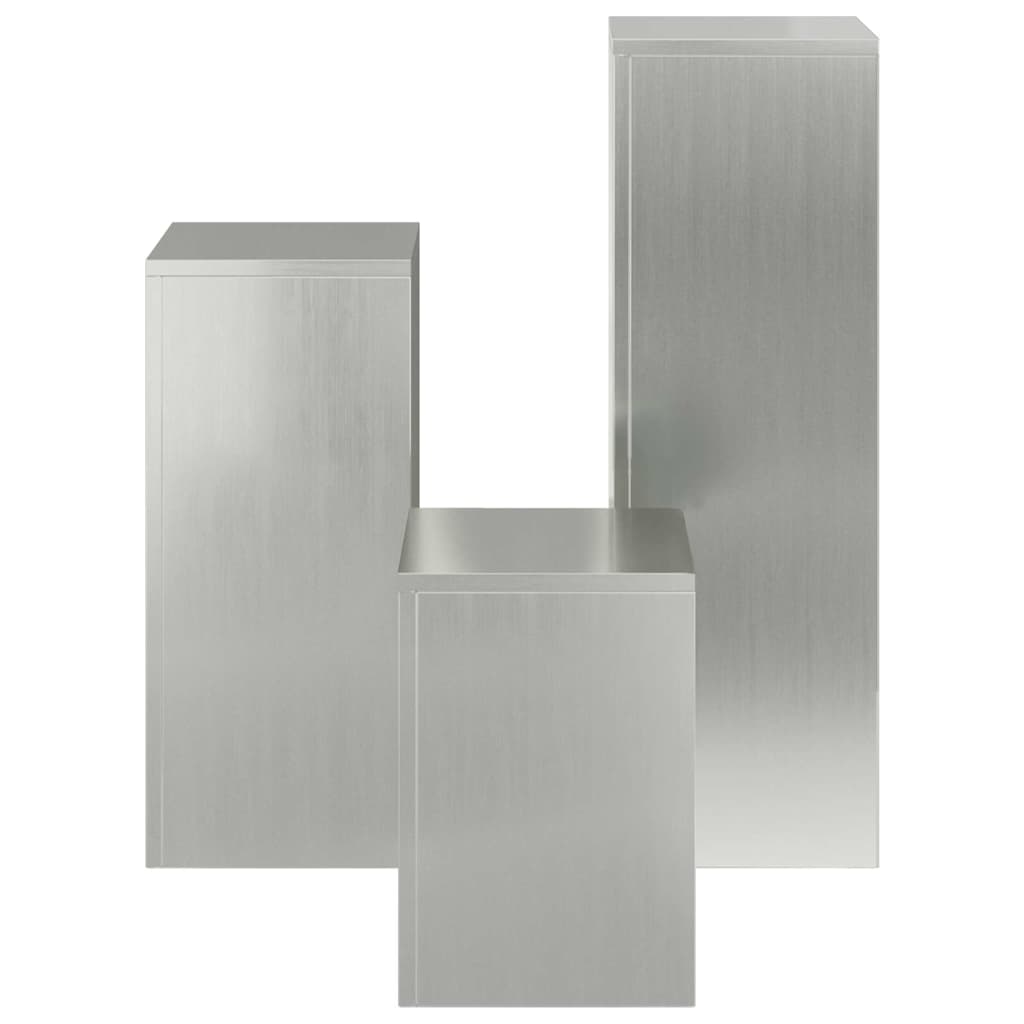 Pflanzenständer 3 pcs Silber 24 x 24 x 75 cm Verzinkter Stahl