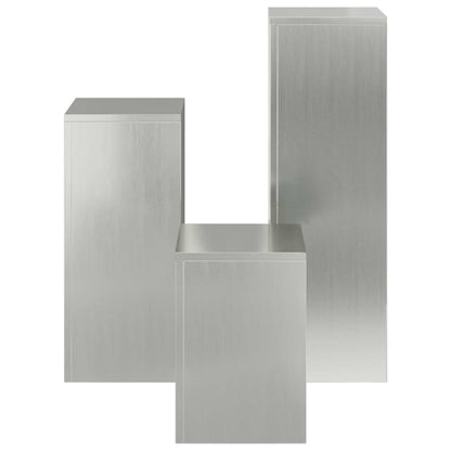 Pflanzenständer 3 pcs Silber 24 x 24 x 75 cm Verzinkter Stahl