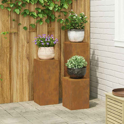 Pflanzenständer 3 pcs Rostig 24 x 24 x 75 cm