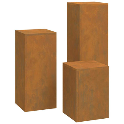 Pflanzenständer 3 pcs Rostig 24 x 24 x 75 cm