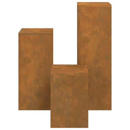Pflanzenständer 3 pcs Rostig 24 x 24 x 75 cm