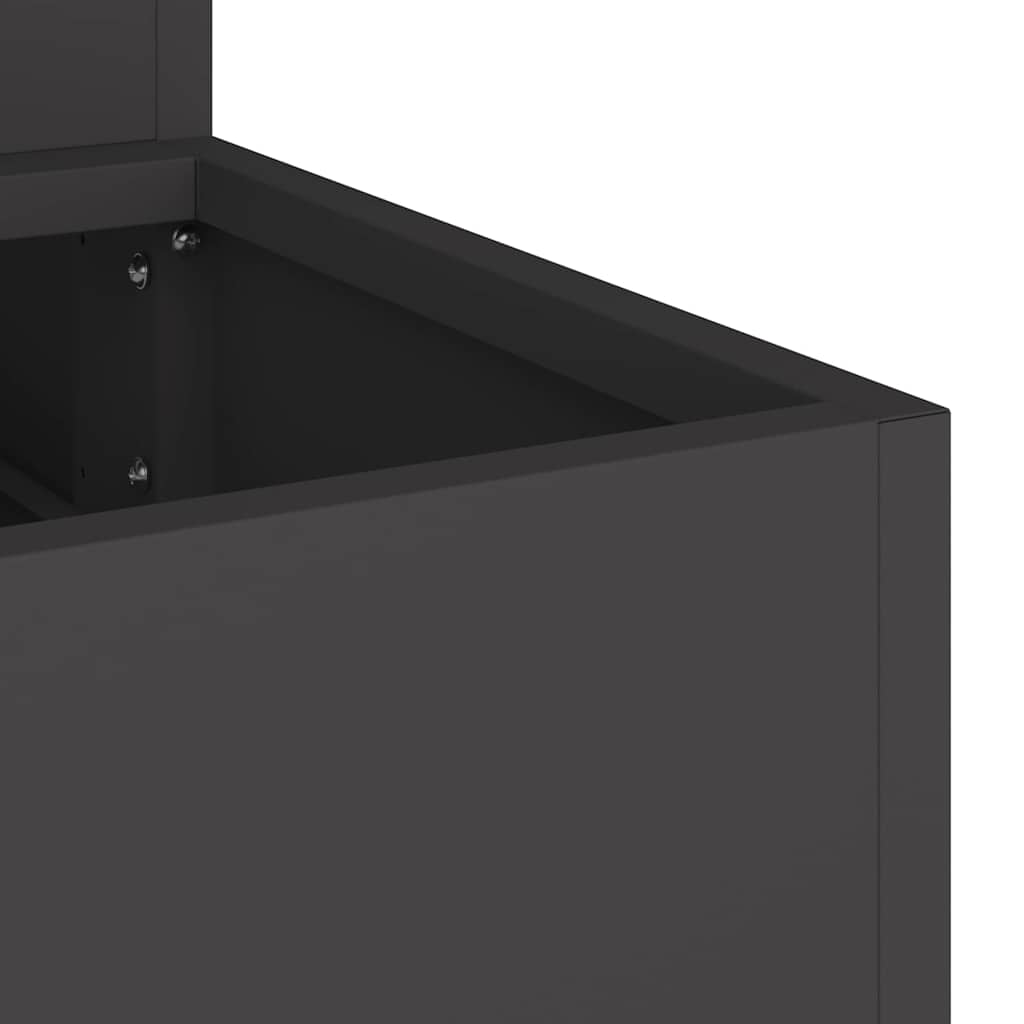 Gartenblumentopf Schwarz 90 x 90 x 35 cm Stahl