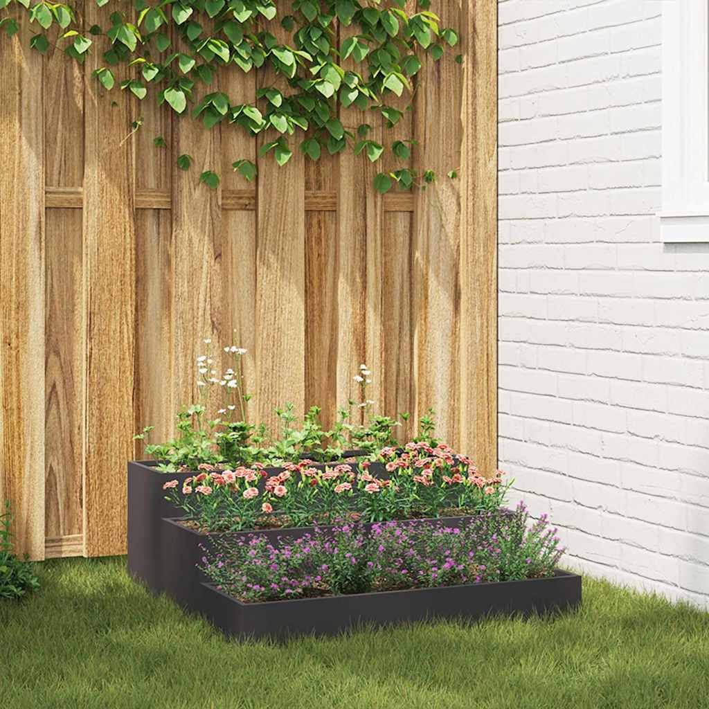 Gartenblumentopf Schwarz 90 x 90 x 35 cm Stahl