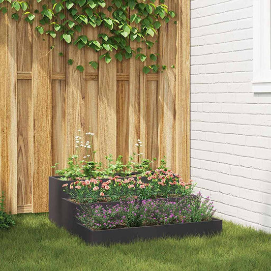Gartenblumentopf Schwarz 90 x 90 x 35 cm Stahl