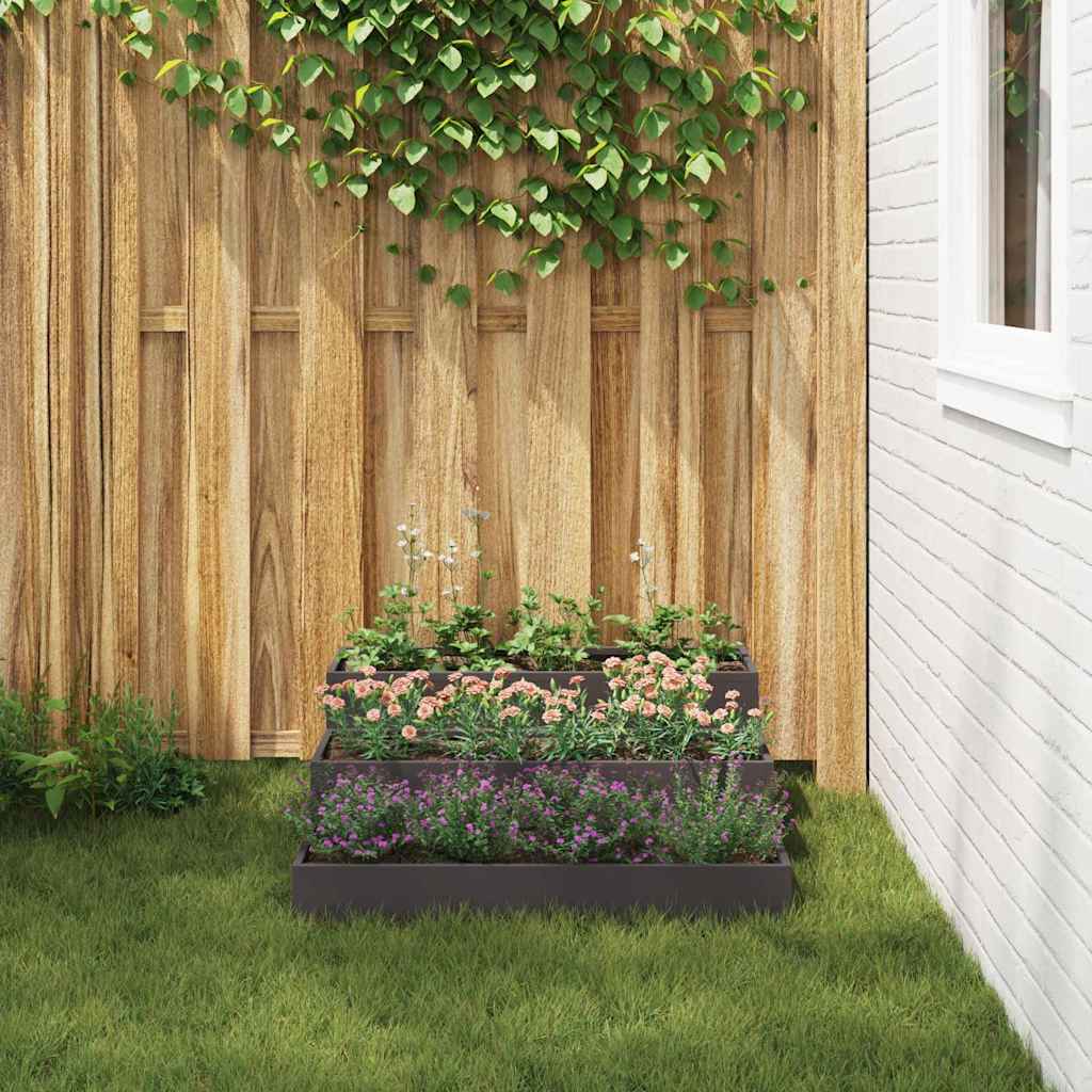 Gartenblumentopf Schwarz 90 x 90 x 35 cm Stahl