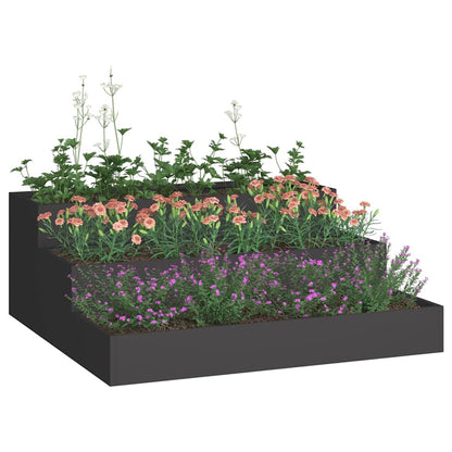 Gartenblumentopf Schwarz 90 x 90 x 35 cm Stahl