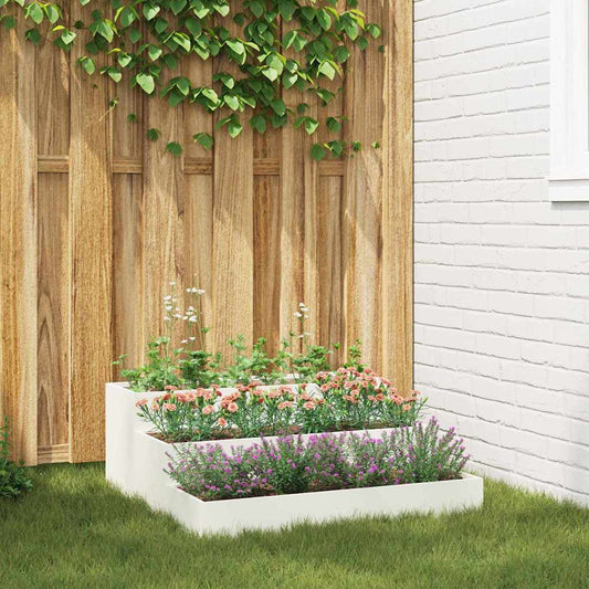 Gartenblumentopf Weiß 90 x 90 x 35 cm Stahl