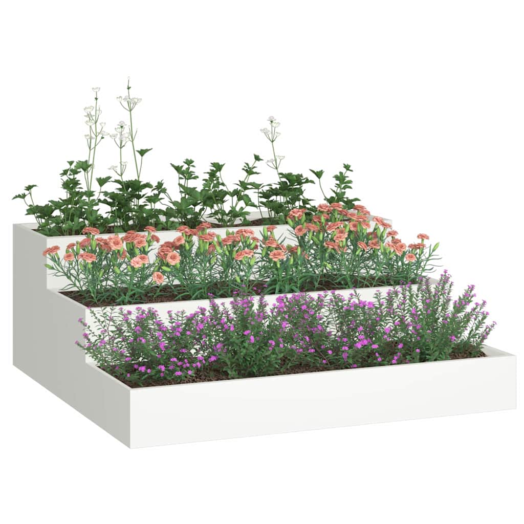 Gartenblumentopf Weiß 90 x 90 x 35 cm Stahl