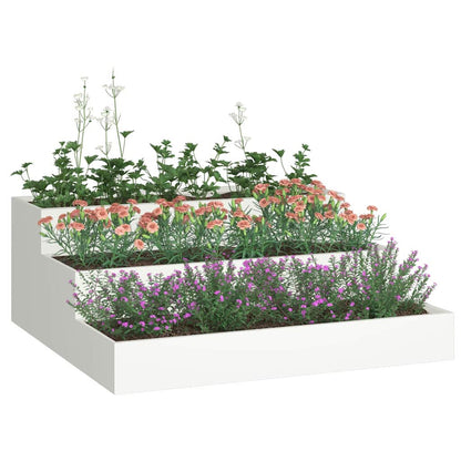 Gartenblumentopf Weiß 90 x 90 x 35 cm Stahl
