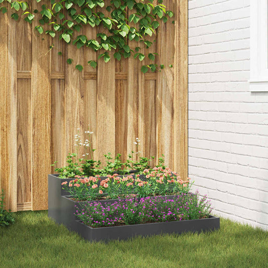 Gartenblumentopf Anthrazit 90 x 90 x 35 cm Stahl