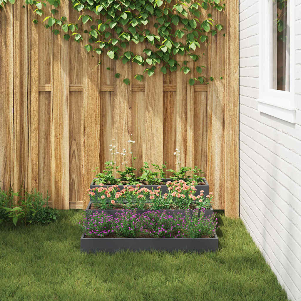 Gartenblumentopf Anthrazit 90 x 90 x 35 cm Stahl