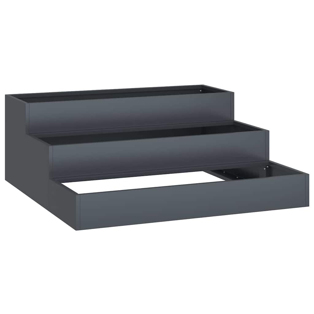 Gartenblumentopf Anthrazit 90 x 90 x 35 cm Stahl