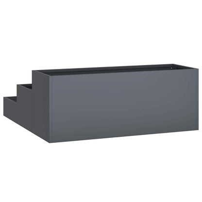 Gartenblumentopf Anthrazit 90 x 90 x 35 cm Stahl