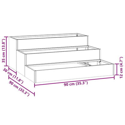 Gartenblumentopf Anthrazit 90 x 90 x 35 cm Stahl