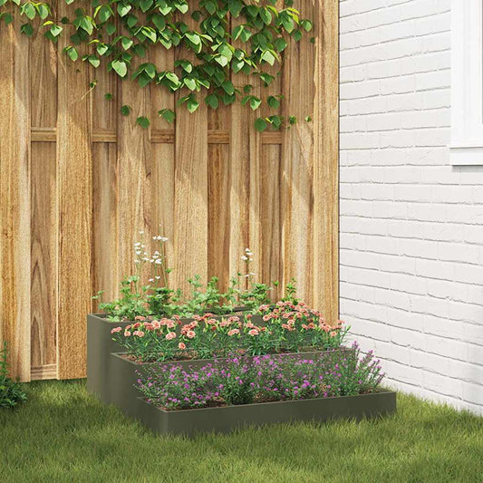 Gartenblumentopf Olivgrün 90 x 90 x 35 cm Stahl