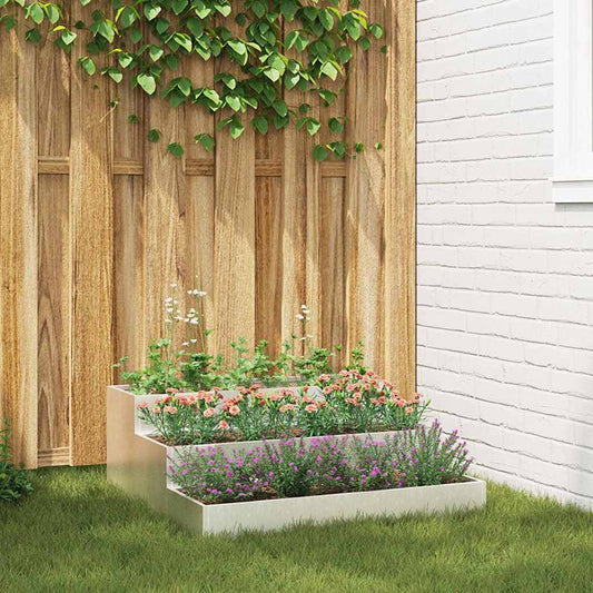 Gartenblumentopf Silber 90 x 90 x 35 cm Edelstahl