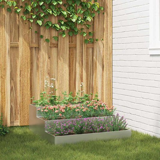 Gartenblumentopf Silber 90 x 90 x 35 cm Verzinkter Stahl