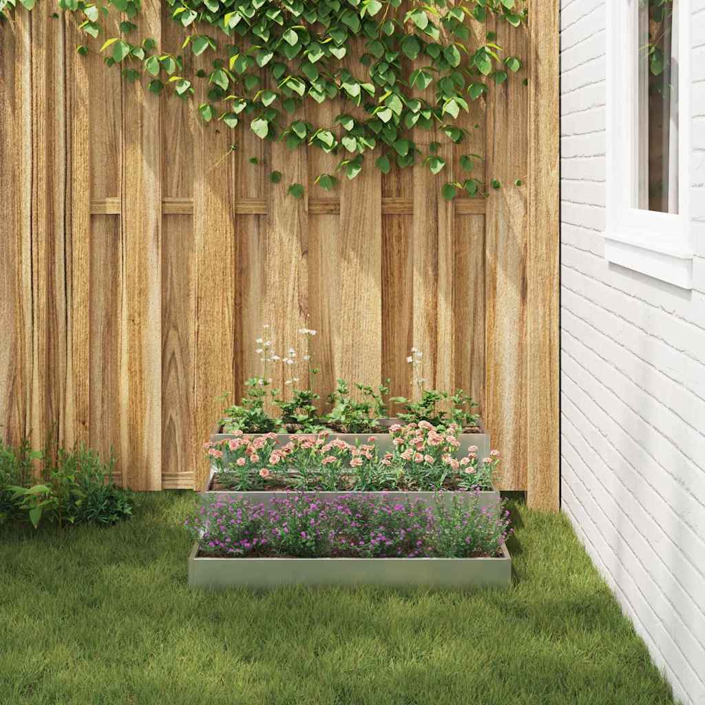 Gartenblumentopf Silber 90 x 90 x 35 cm Verzinkter Stahl