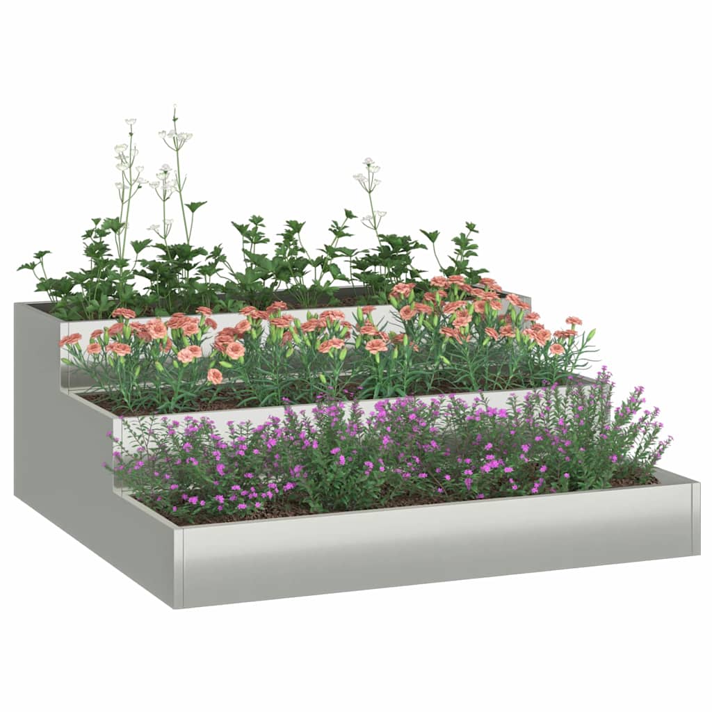 Gartenblumentopf Silber 90 x 90 x 35 cm Verzinkter Stahl