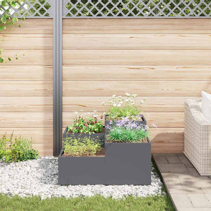 Gartenblumentopf Anthrazit 80 x 80 x 48 cm Stahl