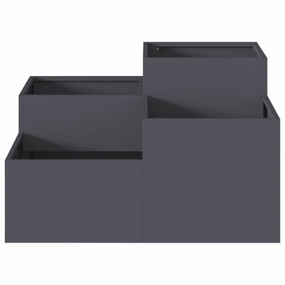 Gartenblumentopf Anthrazit 80 x 80 x 48 cm Stahl
