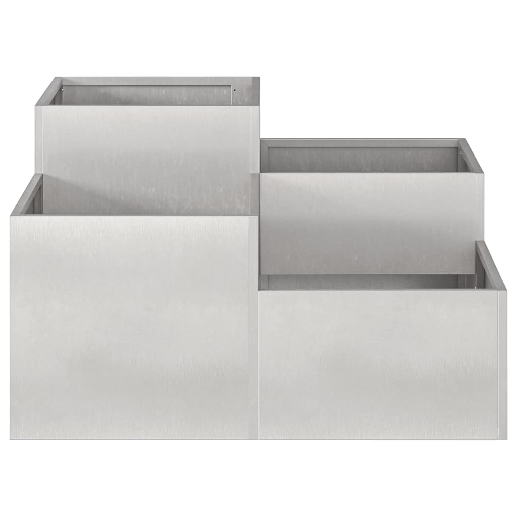 Gartenblumentopf Silber 80 x 80 x 48 cm Edelstahl