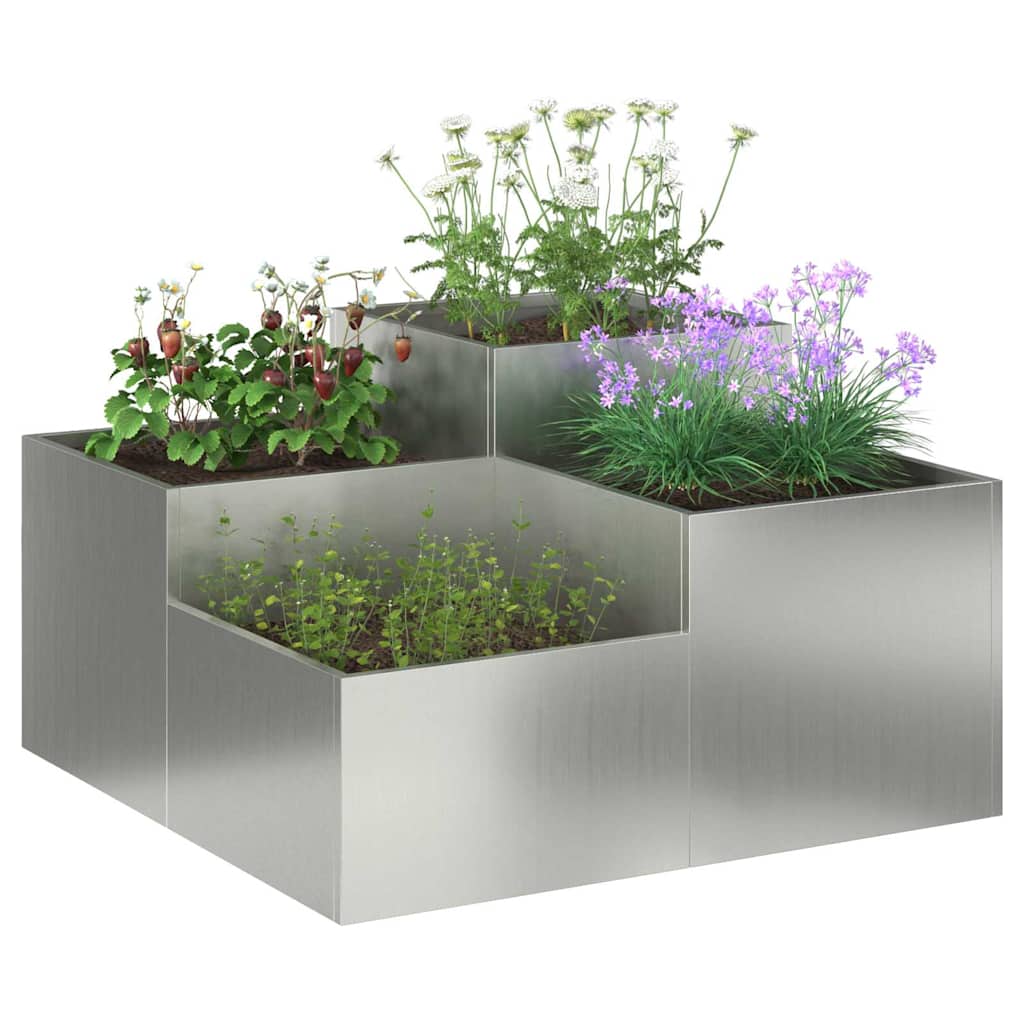Gartenblumentopf Silber 80 x 80 x 48 cm Verzinkter Stahl
