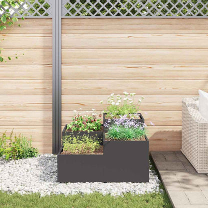 Gartenblumentopf Schwarz 100 x 100 x 48 cm Stahl